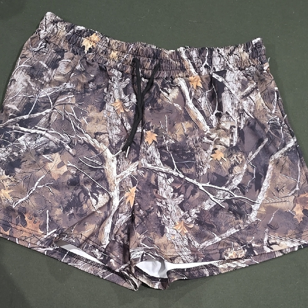 Womens Camo Drawstring Stretchy Shorts
